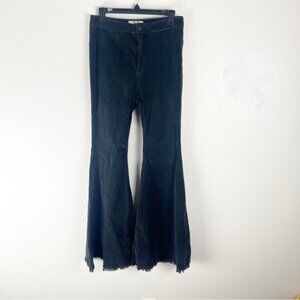 FREE PEOPLE We The Free Black Just Float On Corduroy High Rise Flare Jeans 28